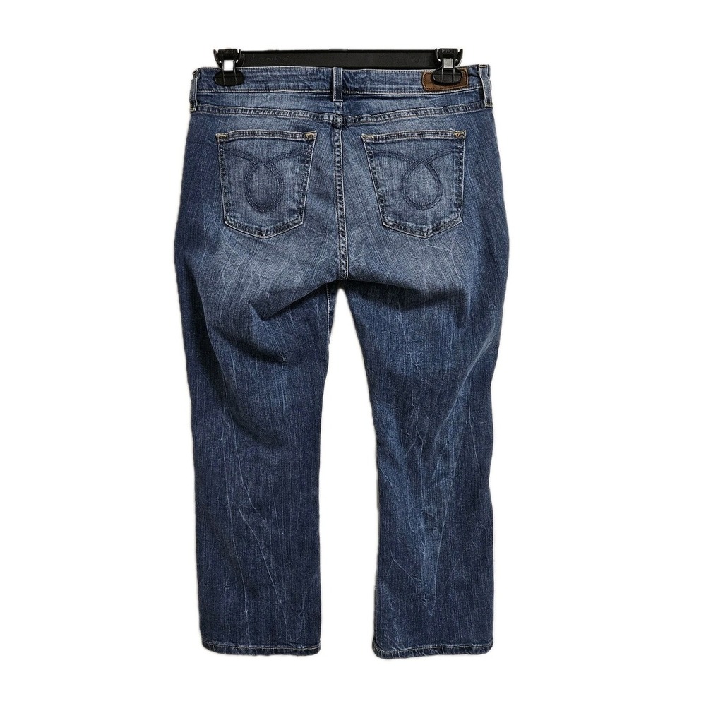 Big Star Jeans Women 29 Blue Maddie Straight Leg Distressed Whiskered Denim